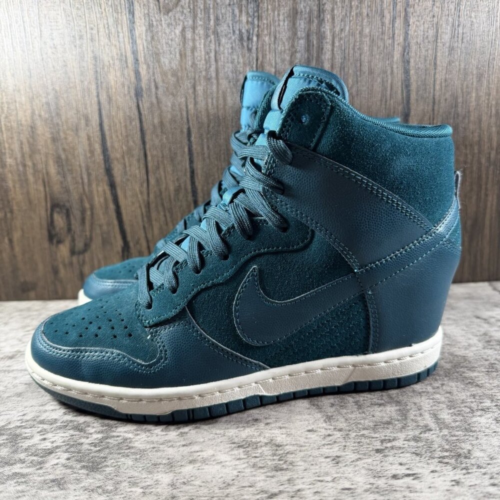 MINT 2013 Nike Dunk Sky Hi Essential Wedge Dark Sea Blue Women Sz 7 528899-300 - Picture 4 of 10